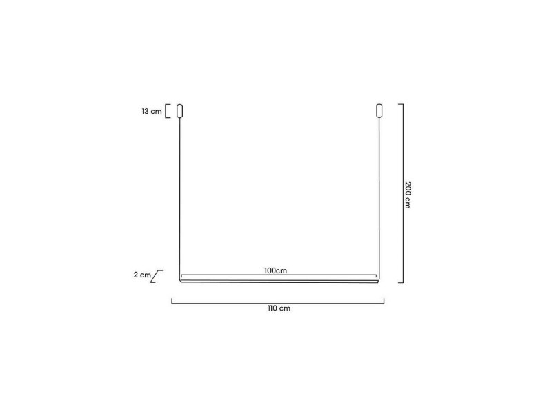 Lampa wisząca OMBRE LEVEL 100 czarna - Moosee